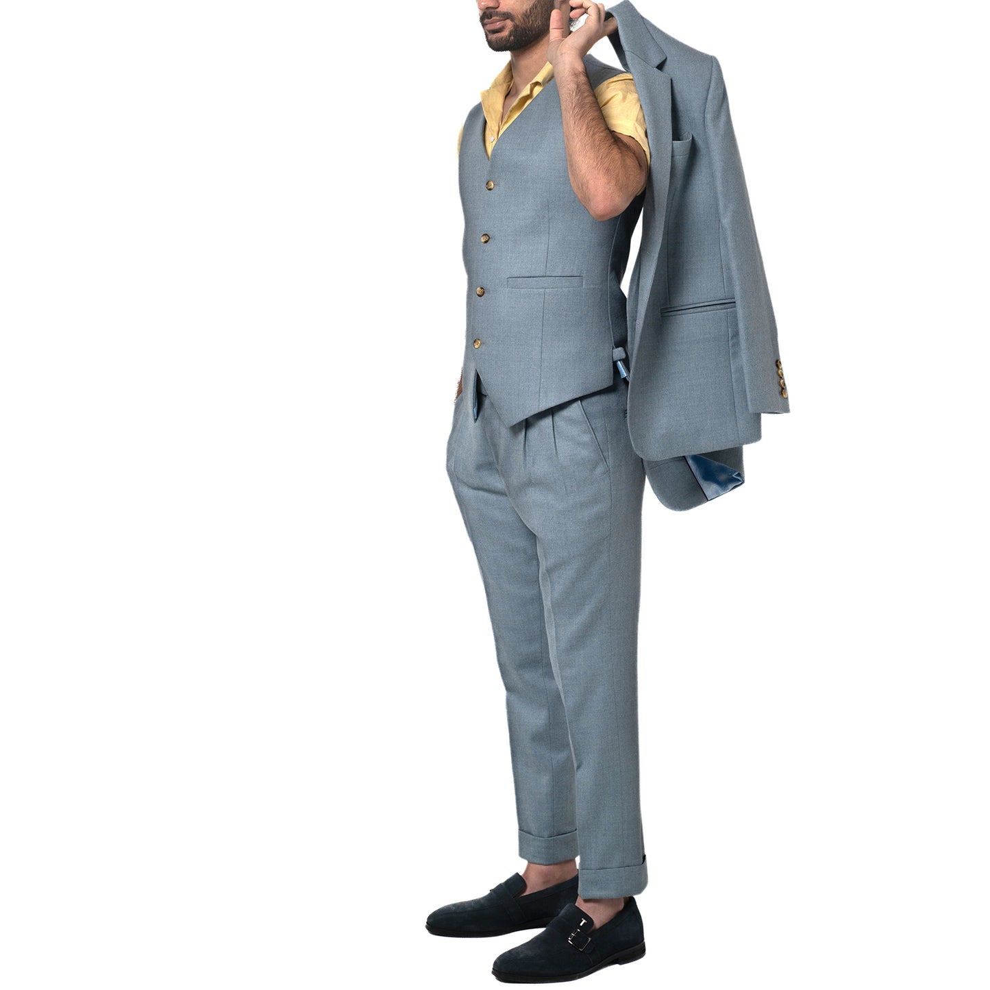 The Windsor Three Piece - Dust Blue